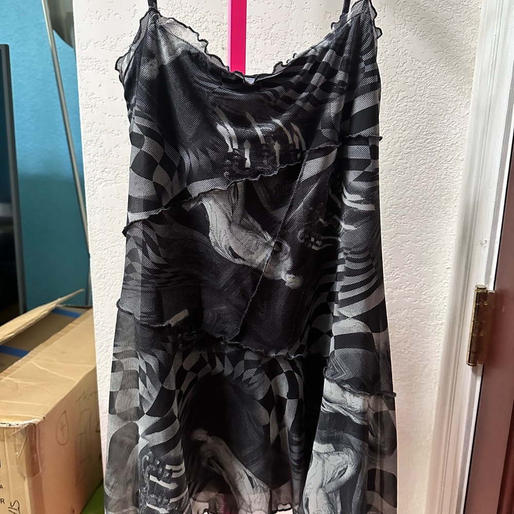 Black and Gray Patterned Dress